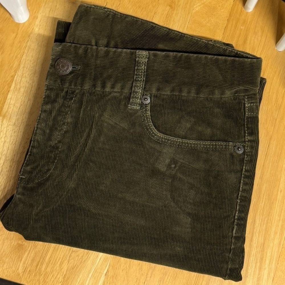 J.Crew Favorite Fit Olive Green Corduroy Pants‎ Size 10 Straight Leg 85638 Y2K